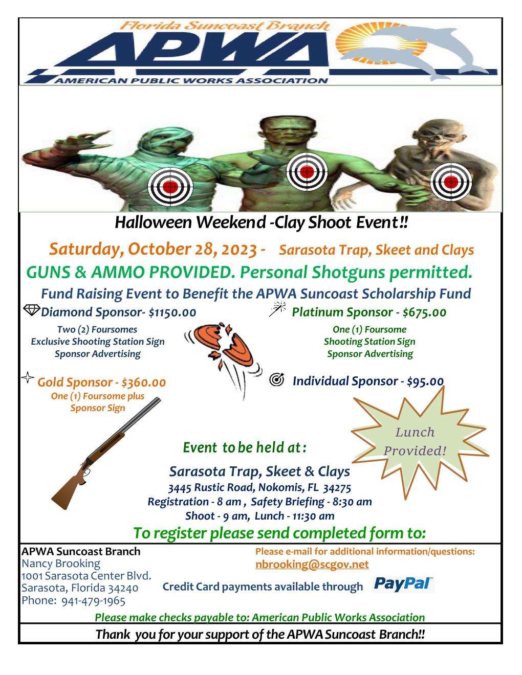 APWA Florida Suncoast Branch | Halloween Weekend | Clay Shoot Event Image